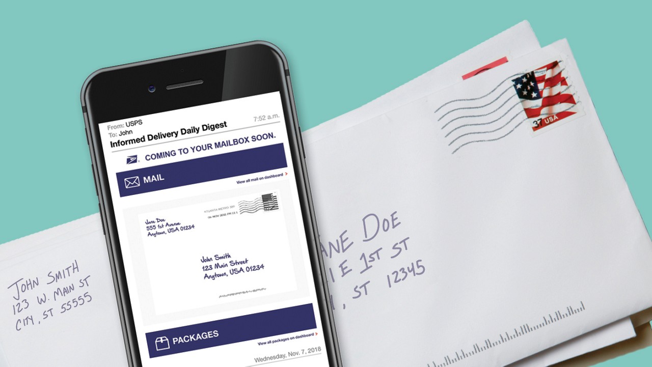 An image of a smart phone sitting on a stack of letters and bills.