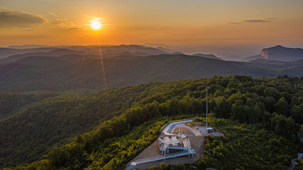 Sunset over Sassafras Mountain